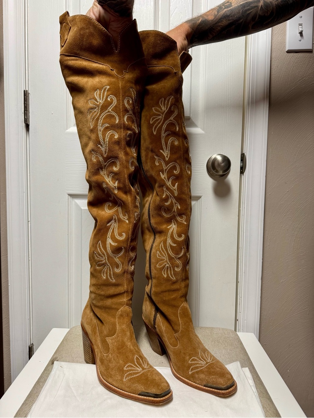 Spell - Cabana Suede Thigh High Boots - Tan - Size 8 (39) - Rare - Picture 3 of 11